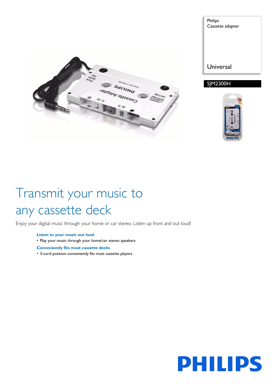 Philips SJM2300H-27 User Manual | 2 pages