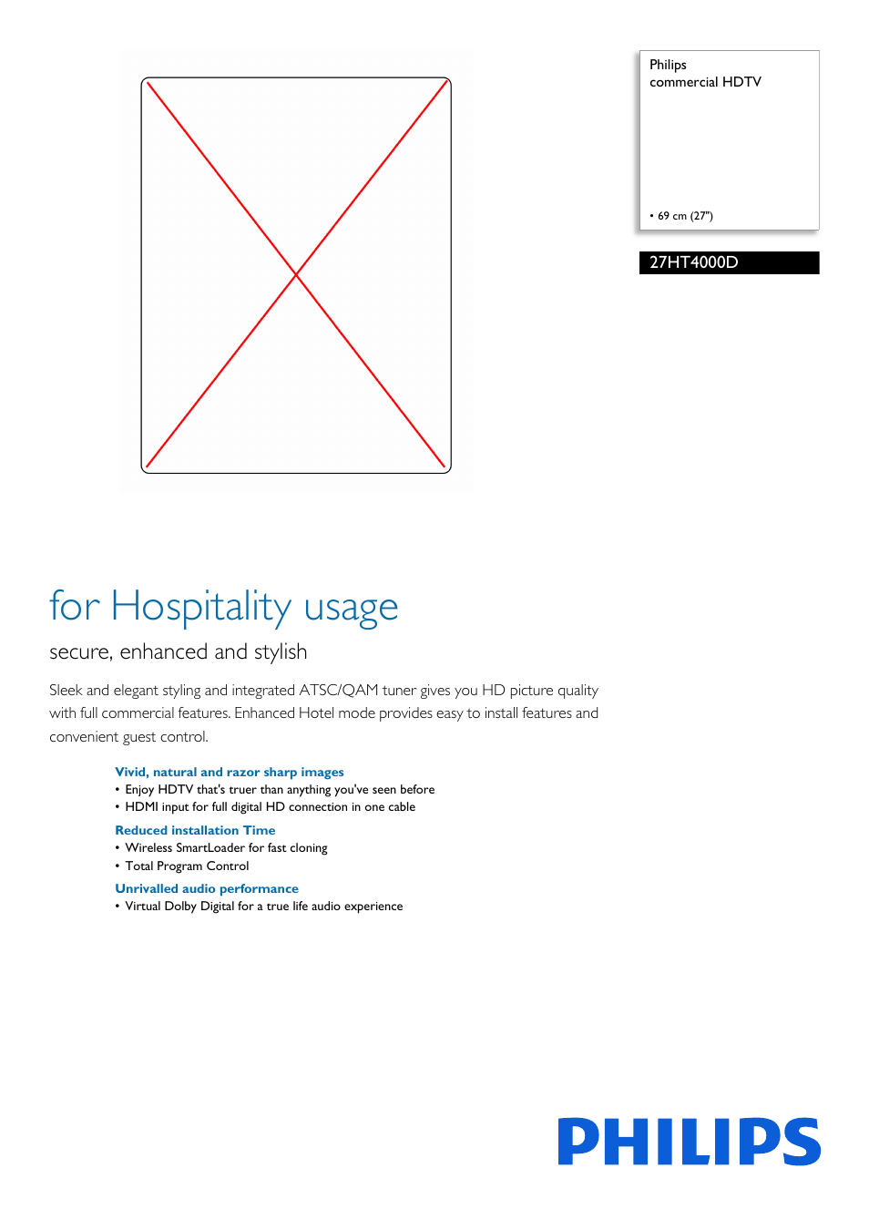 Philips 27HT4000D-27B User Manual | 2 pages