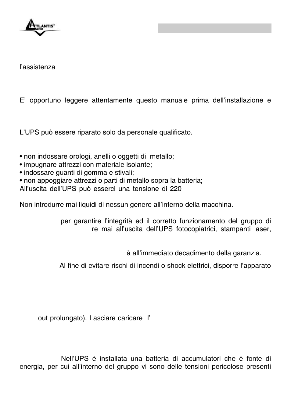 Onepower line interactive (it) | Atlantis Land OnePower Line Interactive UPS A03-P551 User Manual | Page 7 / 46