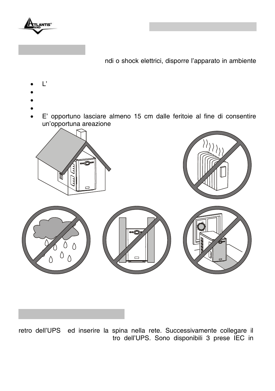 4 collocazione, 5 connessione al carico, Onepower line interactive (it) | Atlantis Land OnePower Line Interactive UPS A03-P551 User Manual | Page 9 / 46