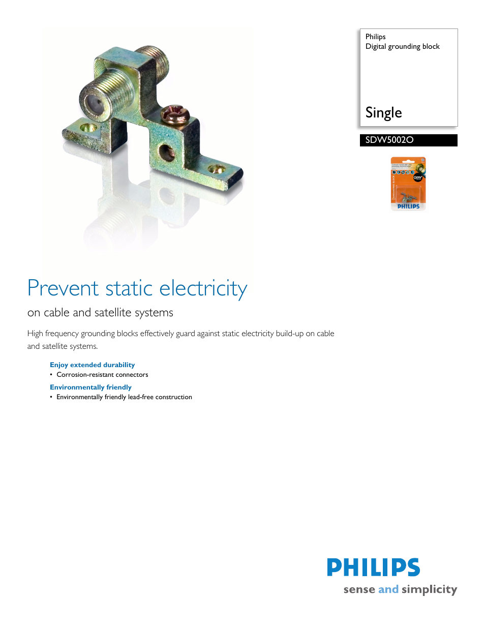 Philips SDW5002O-17 User Manual | 2 pages
