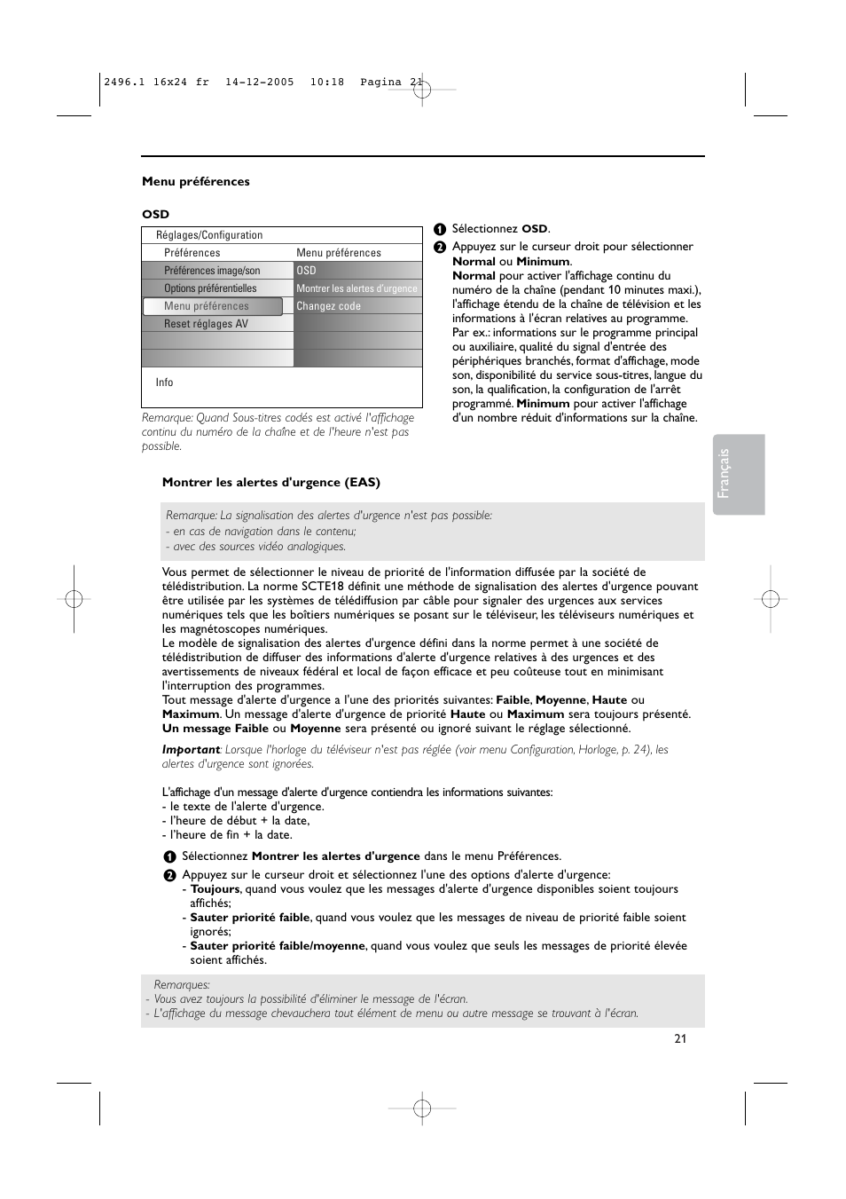 Français | Philips 50PF9830A-37B User Manual | Page 105 / 244