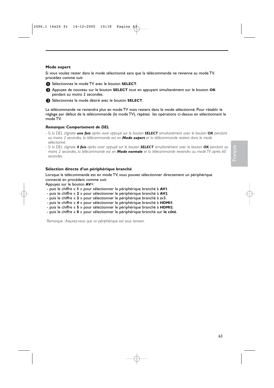 Français | Philips 50PF9830A-37B User Manual | Page 147 / 244