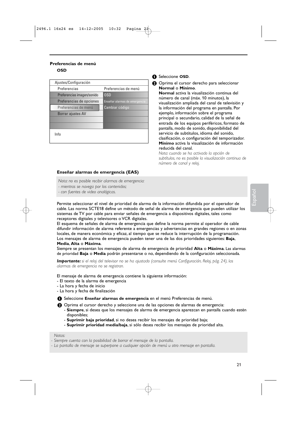 Español | Philips 50PF9830A-37B User Manual | Page 185 / 244