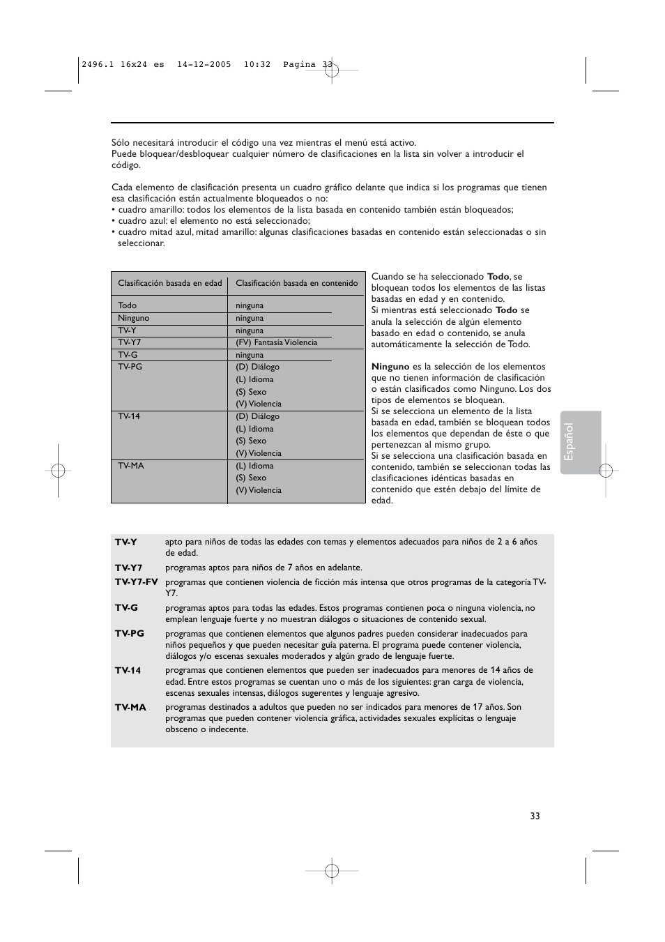 Español | Philips 50PF9830A-37B User Manual | Page 197 / 244