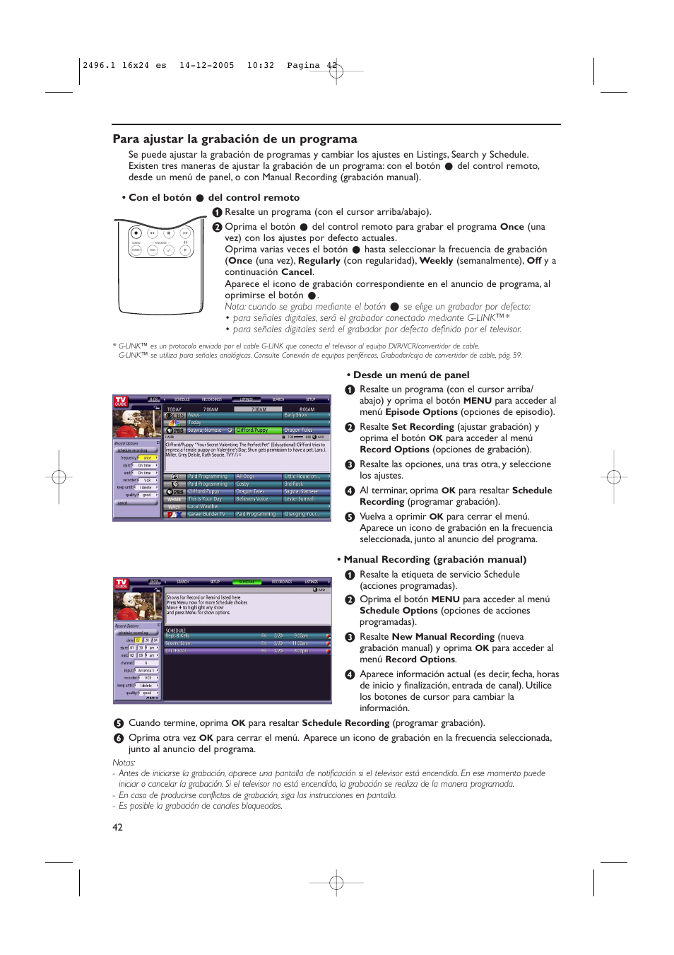 Para ajustar la grabación de un programa | Philips 50PF9830A-37B User Manual | Page 206 / 244