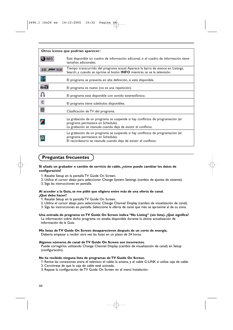 Preguntas frecuentes | Philips 50PF9830A-37B User Manual | Page 208 / 244