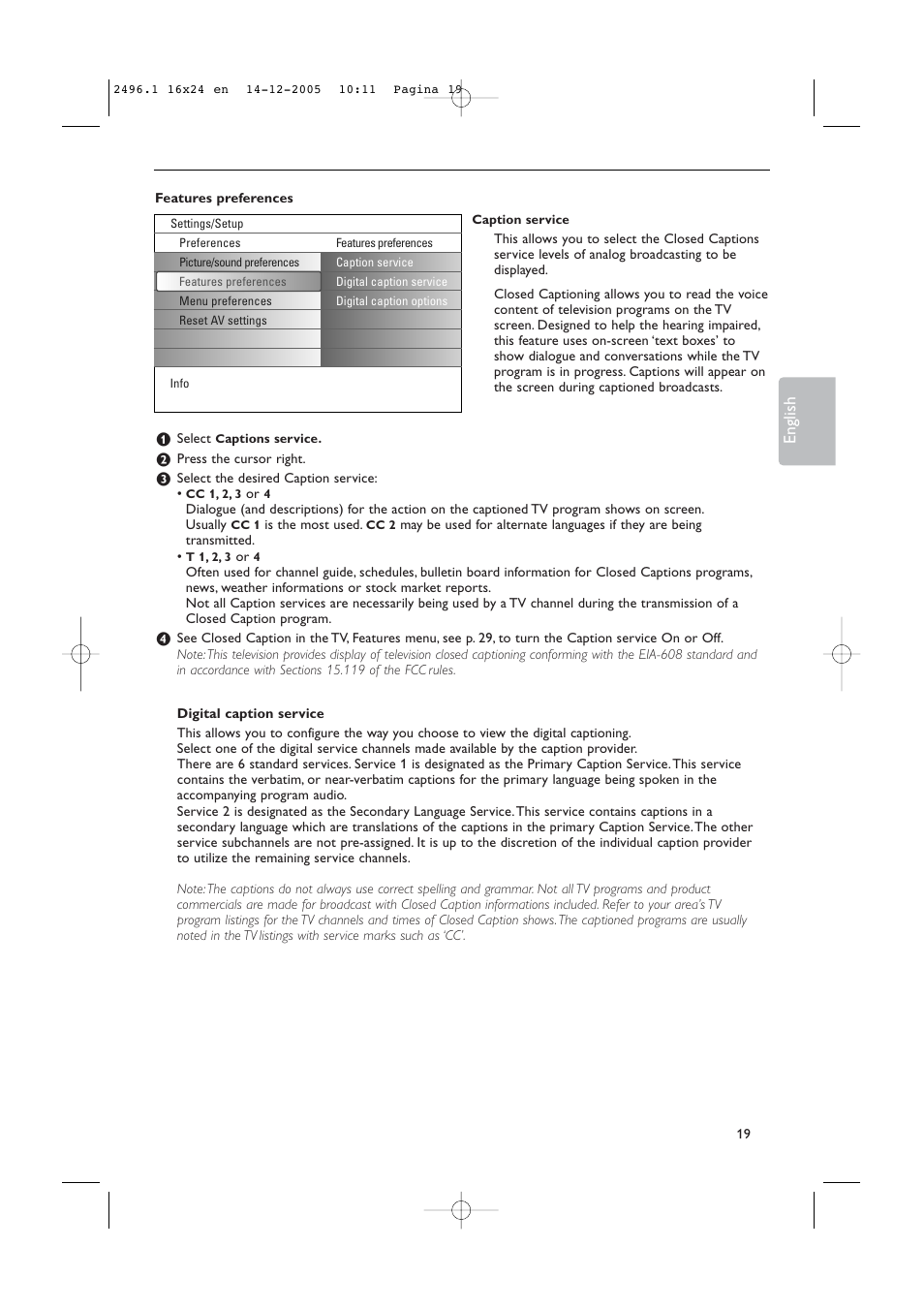 English | Philips 50PF9830A-37B User Manual | Page 23 / 244