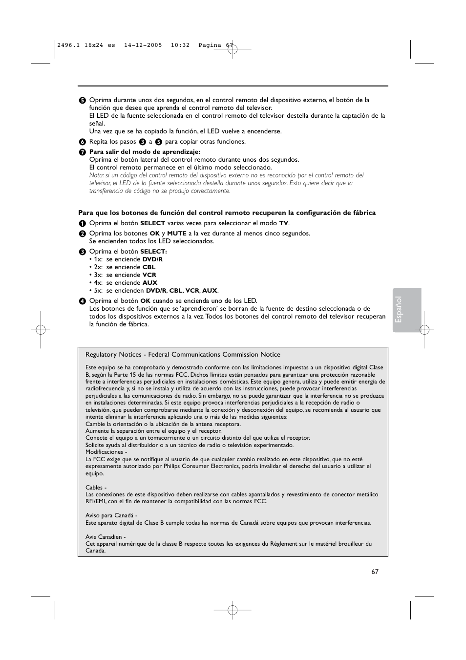 Español | Philips 50PF9830A-37B User Manual | Page 231 / 244