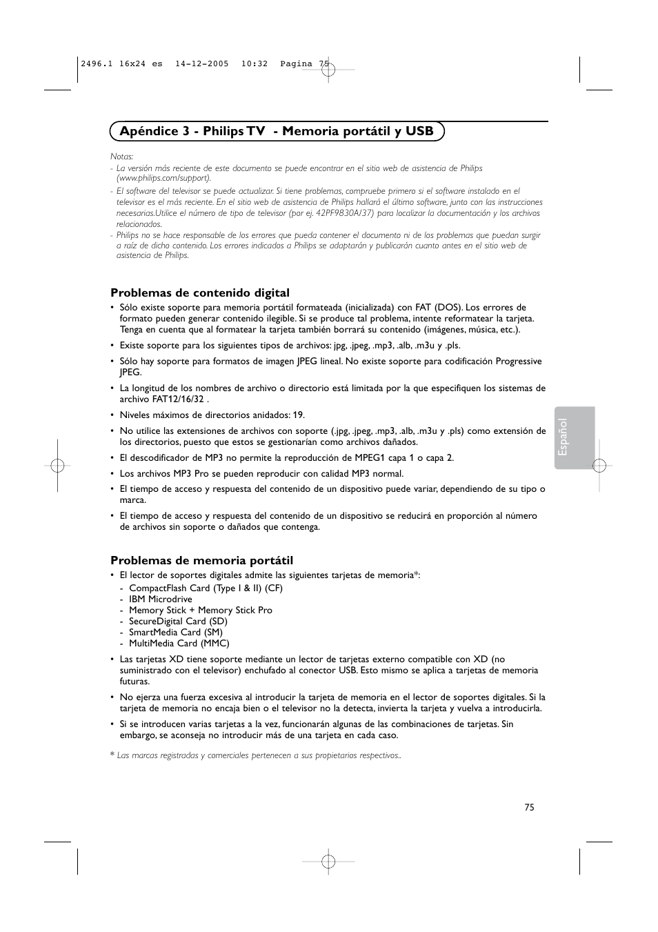 Philips 50PF9830A-37B User Manual | Page 239 / 244