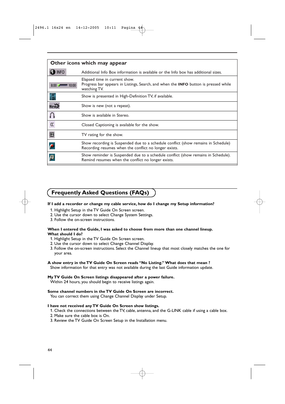 Frequently asked questions (faqs) | Philips 50PF9830A-37B User Manual | Page 48 / 244