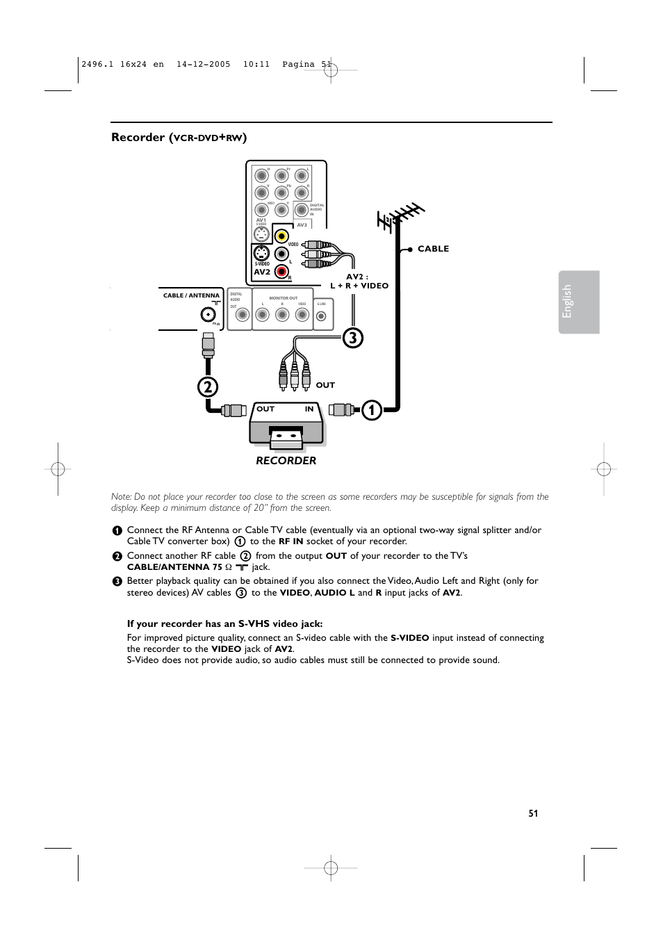 English, Recorder | Philips 50PF9830A-37B User Manual | Page 55 / 244