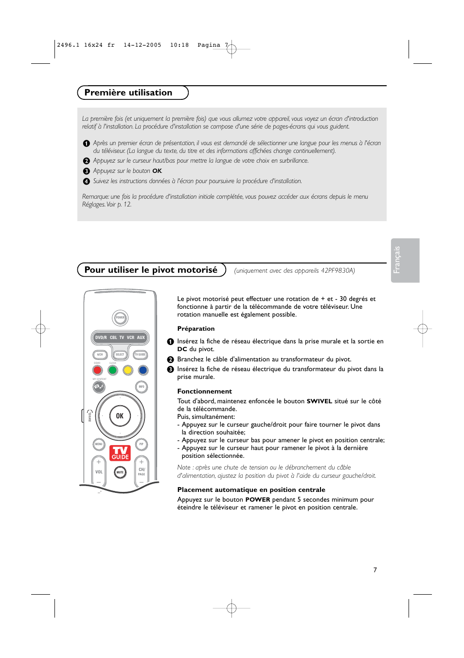 Français | Philips 50PF9830A-37B User Manual | Page 91 / 244