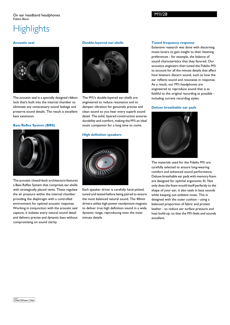 Highlights, M1i/28 | Philips M1I-28 User Manual | Page 2 / 3