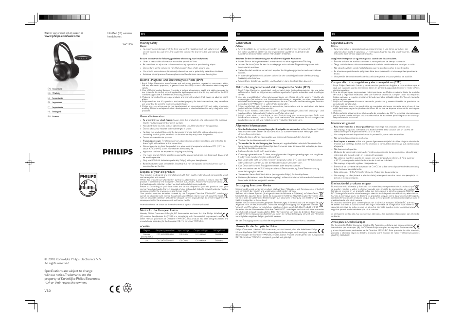 Philips SHC1300-79 User Manual | Page 3 / 4