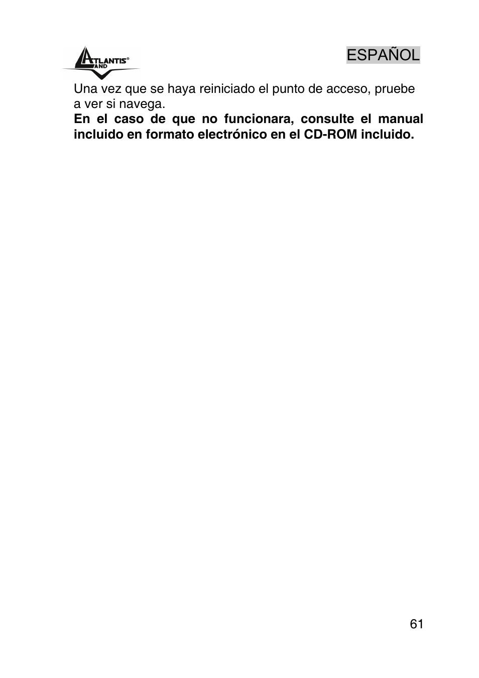 Español | Atlantis Land AP1-54 User Manual | Page 61 / 64