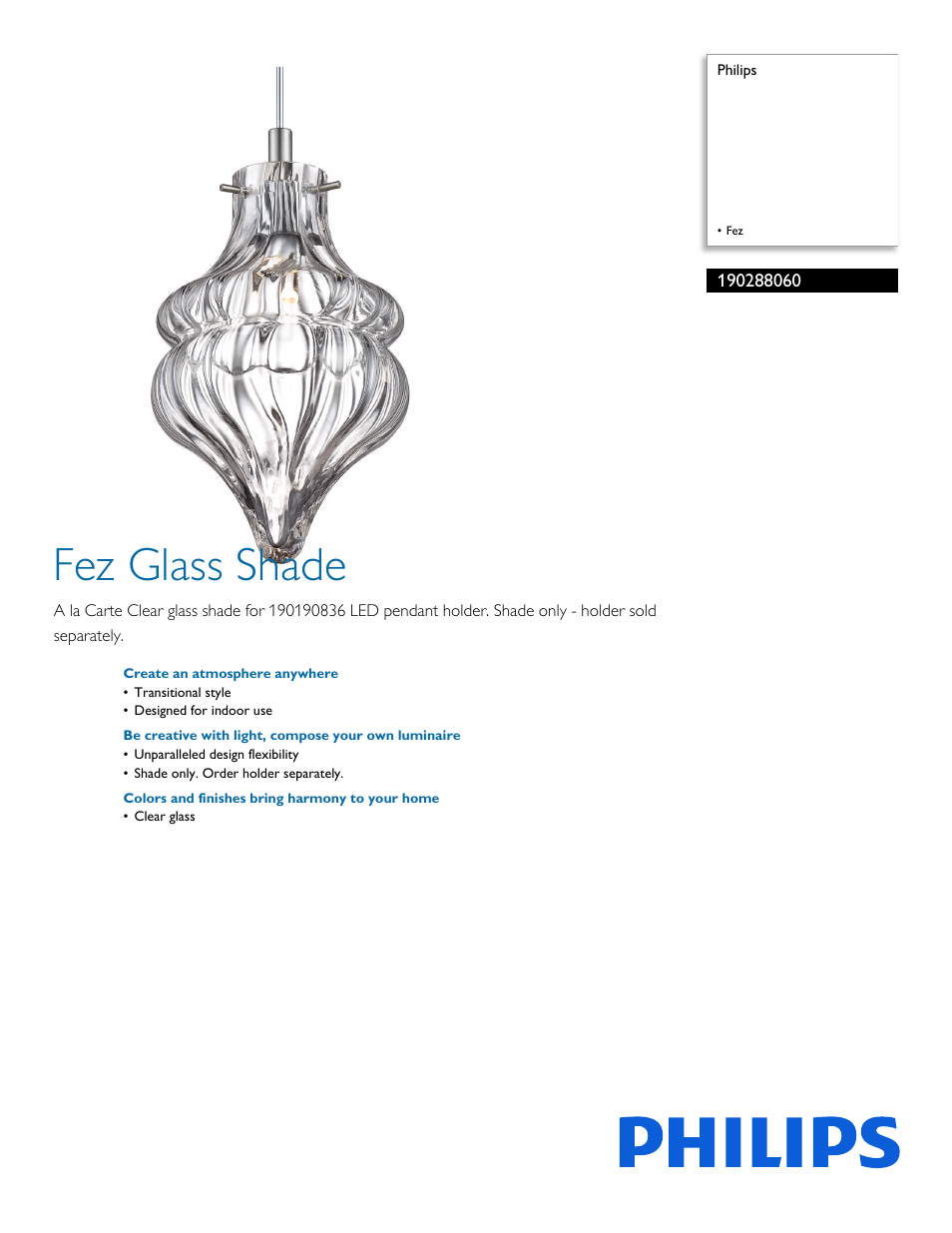 Philips Forecast 190288060 Fez User Manual | 2 pages