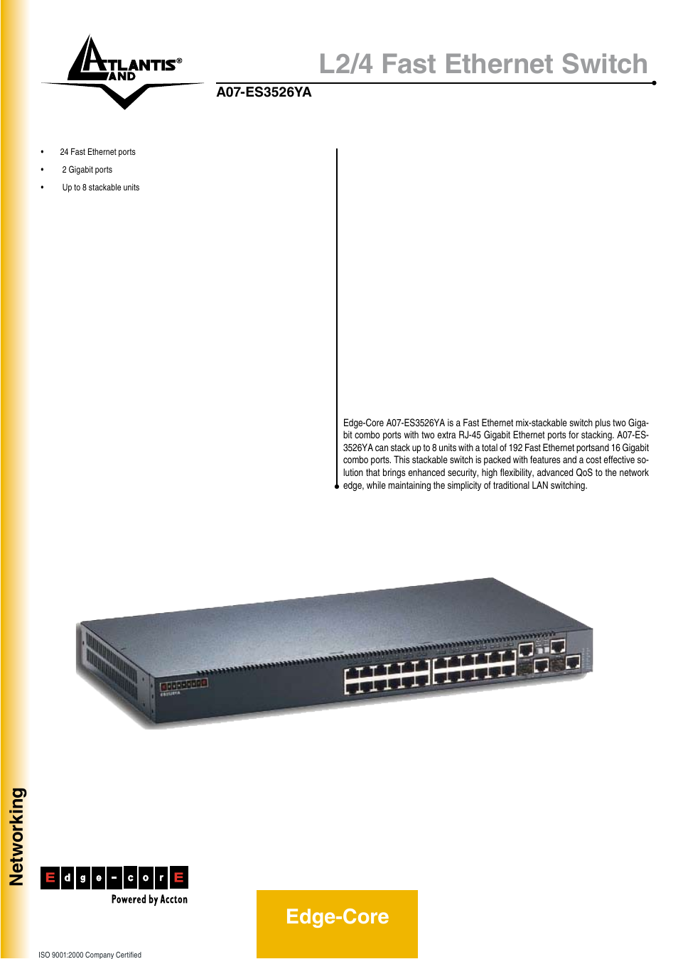 Atlantis Land A07-ES3526YA User Manual | 2 pages