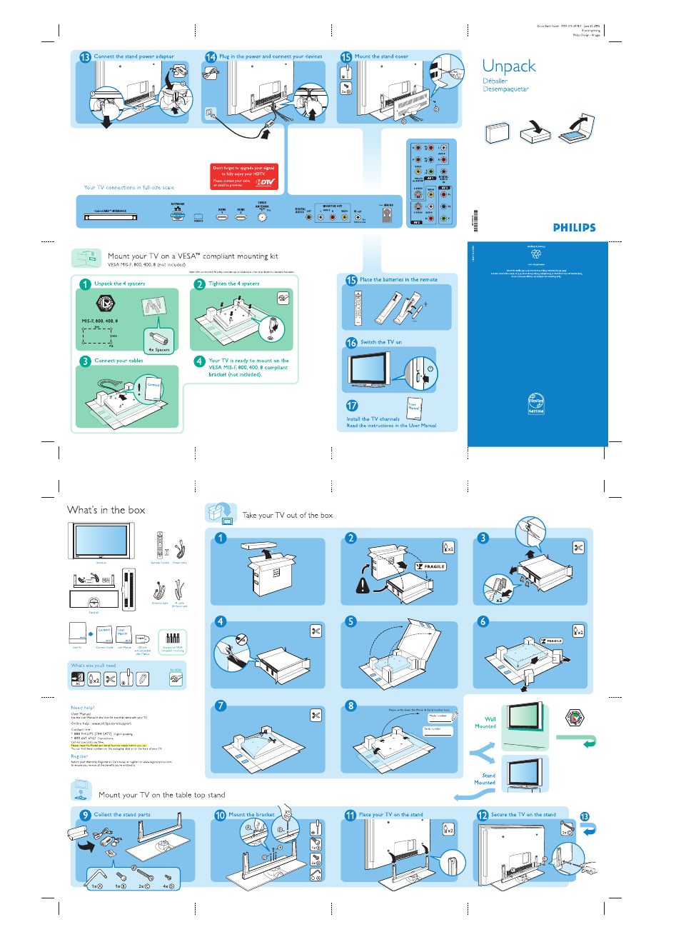 Philips 42" LCD flat HDTV Pixel Plus 2 HD User Manual | 1 page