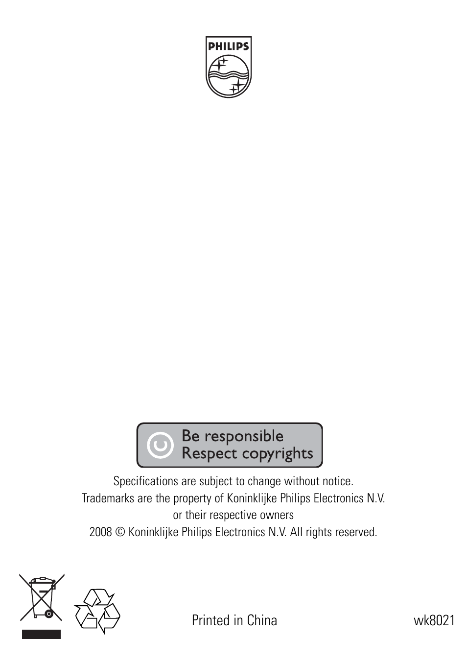 Philips PET1030-37B User Manual | Page 8 / 8