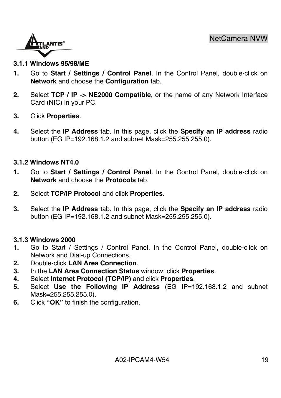 Atlantis Land A02-IPCAM4-W54 User Manual | Page 18 / 85