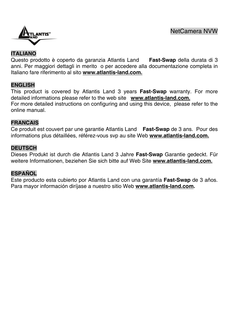 Atlantis Land A02-IPCAM4-W54 User Manual | Page 2 / 85