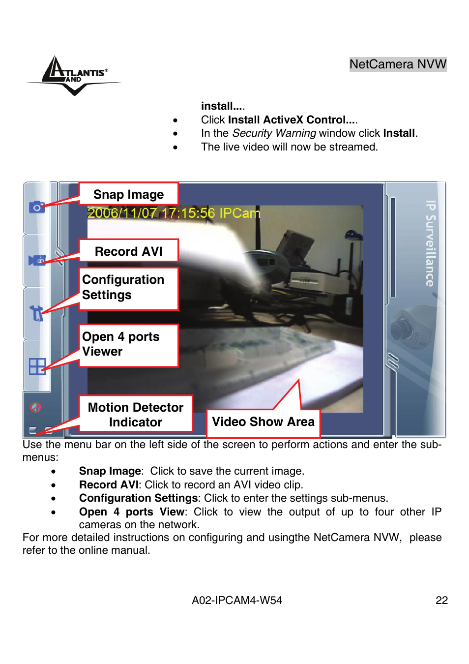 Atlantis Land A02-IPCAM4-W54 User Manual | Page 21 / 85