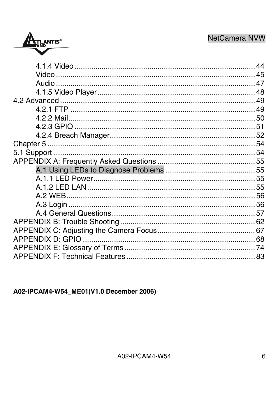 Atlantis Land A02-IPCAM4-W54 User Manual | Page 5 / 85