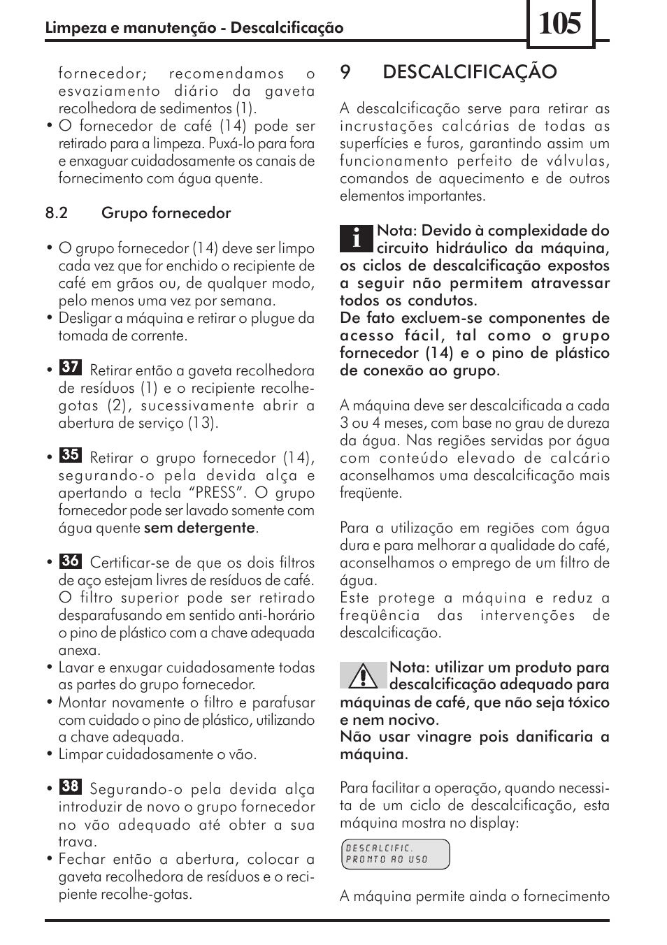 9descalcificação | Philips 741453007 User Manual | Page 105 / 132