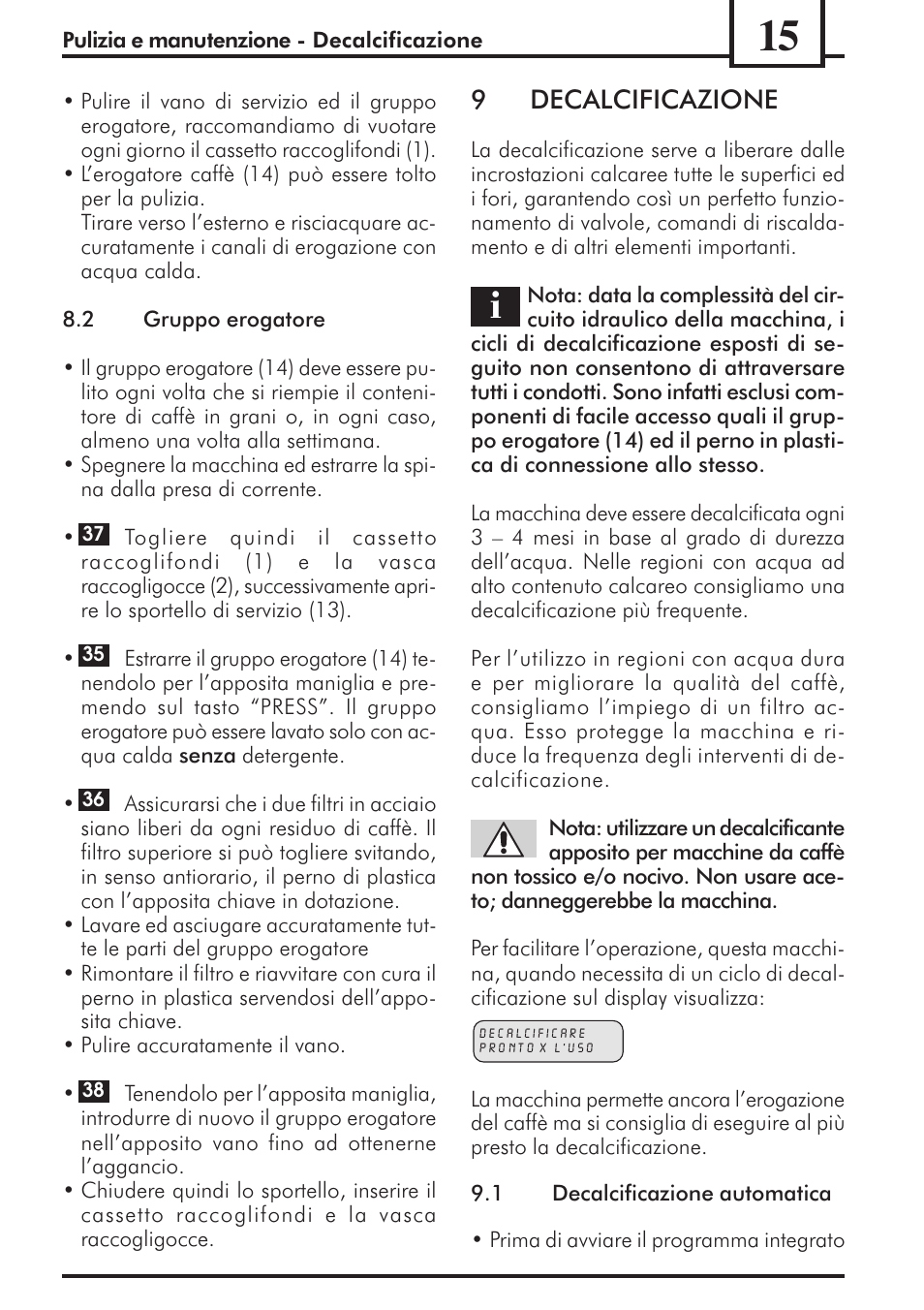 9decalcificazione | Philips 741453007 User Manual | Page 15 / 132