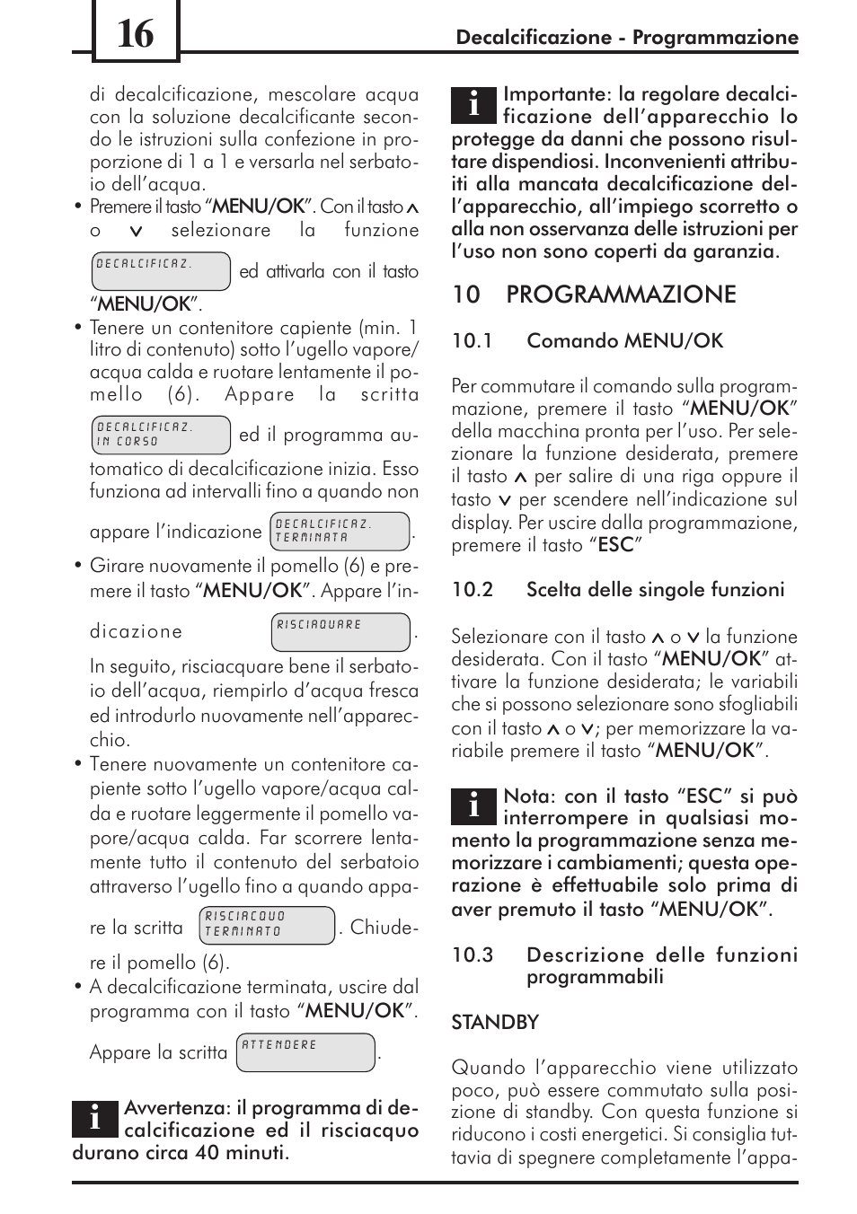 10 programmazione | Philips 741453007 User Manual | Page 16 / 132