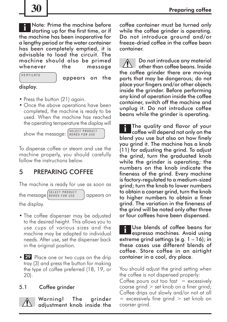 5preparing coffee | Philips 741453007 User Manual | Page 30 / 132