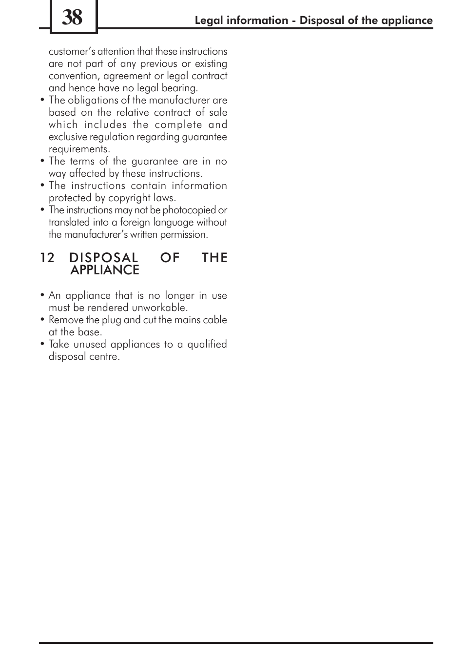 12 disposal of the appliance | Philips 741453007 User Manual | Page 38 / 132
