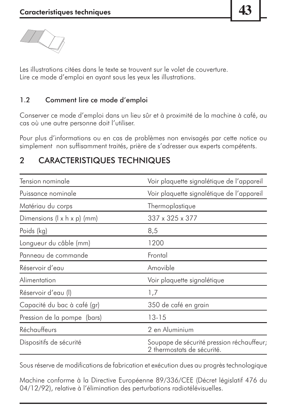 2caracteristiques techniques | Philips 741453007 User Manual | Page 43 / 132