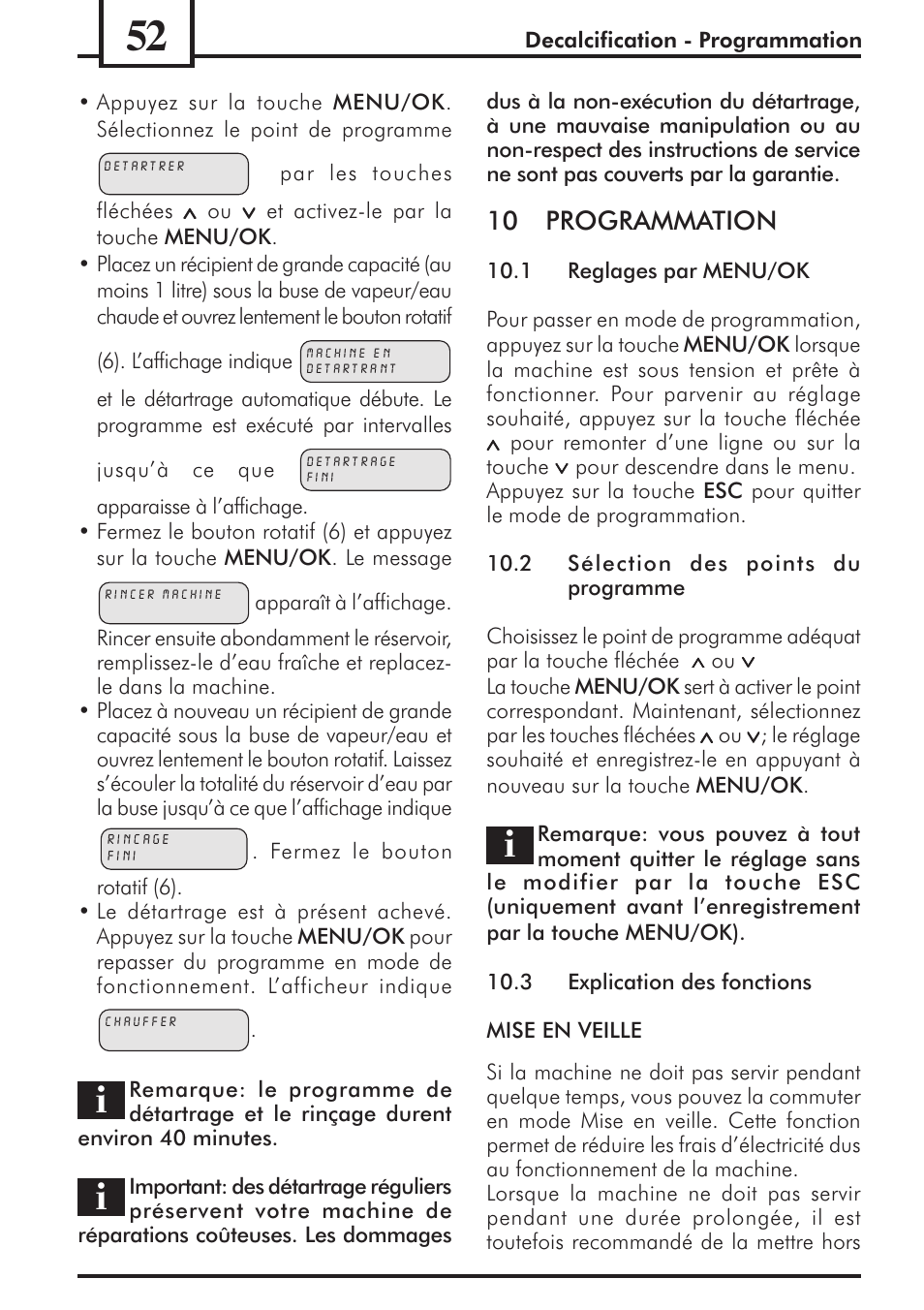 10 programmation | Philips 741453007 User Manual | Page 52 / 132