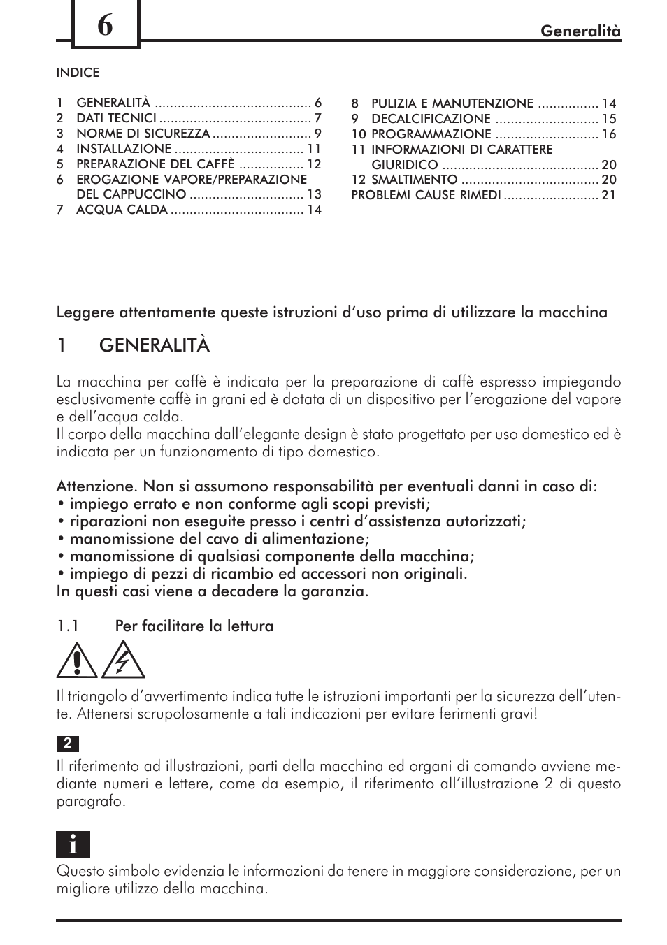 1generalità | Philips 741453007 User Manual | Page 6 / 132