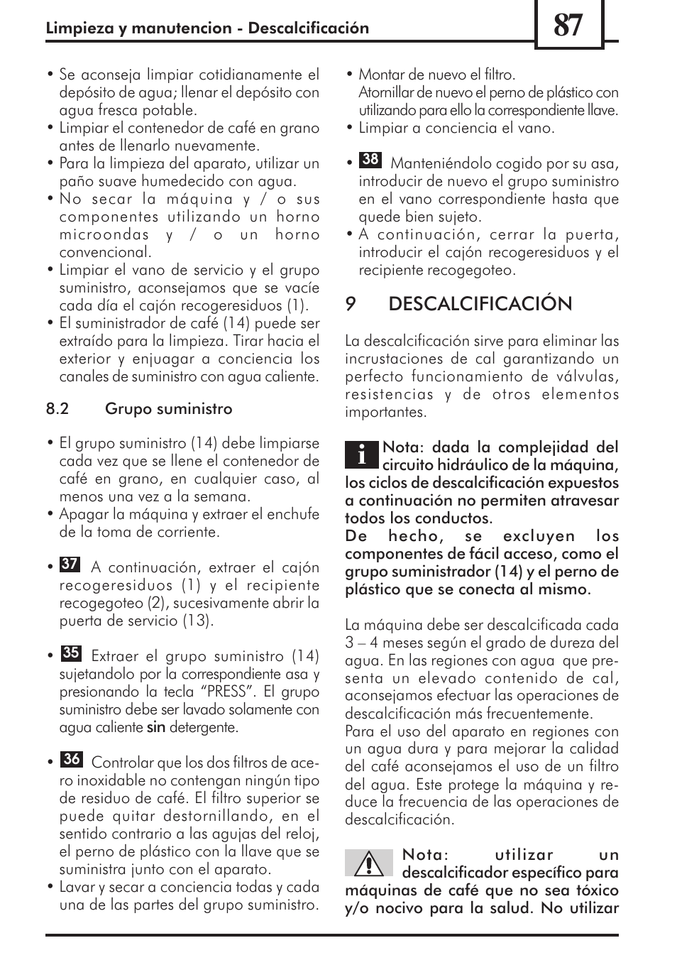 Descalcificación | Philips 741453007 User Manual | Page 87 / 132