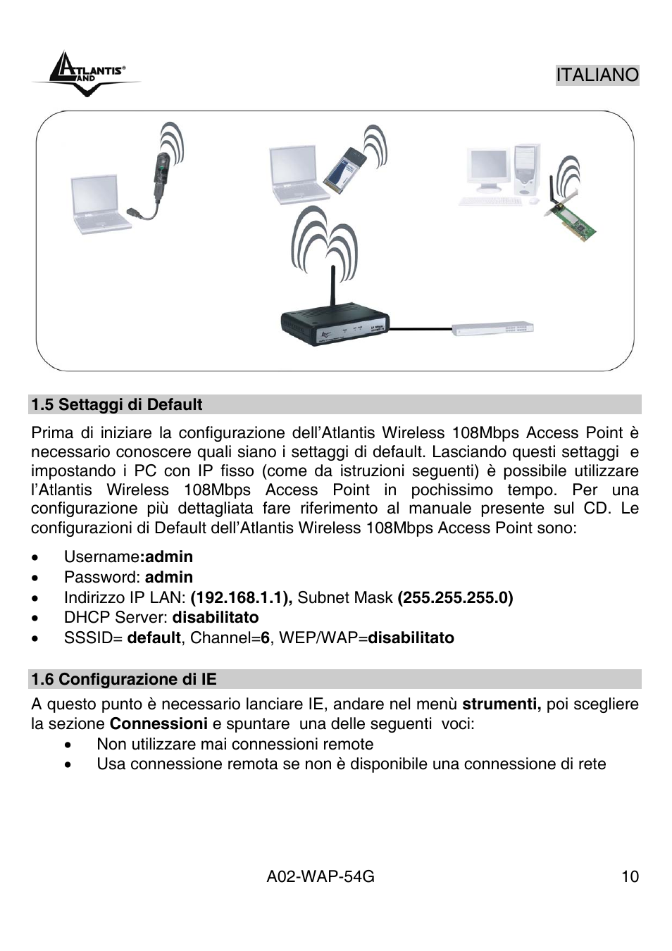 Atlantis Land A02-WAP-54G User Manual | Page 10 / 49