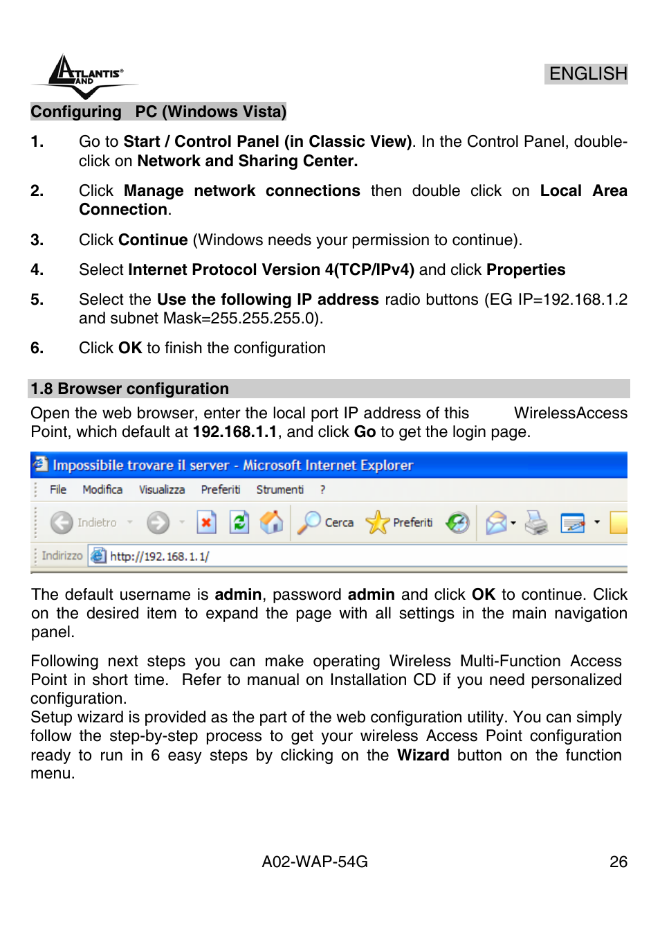 Atlantis Land A02-WAP-54G User Manual | Page 26 / 49