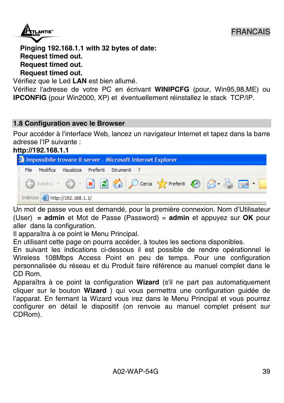 Atlantis Land A02-WAP-54G User Manual | Page 39 / 49