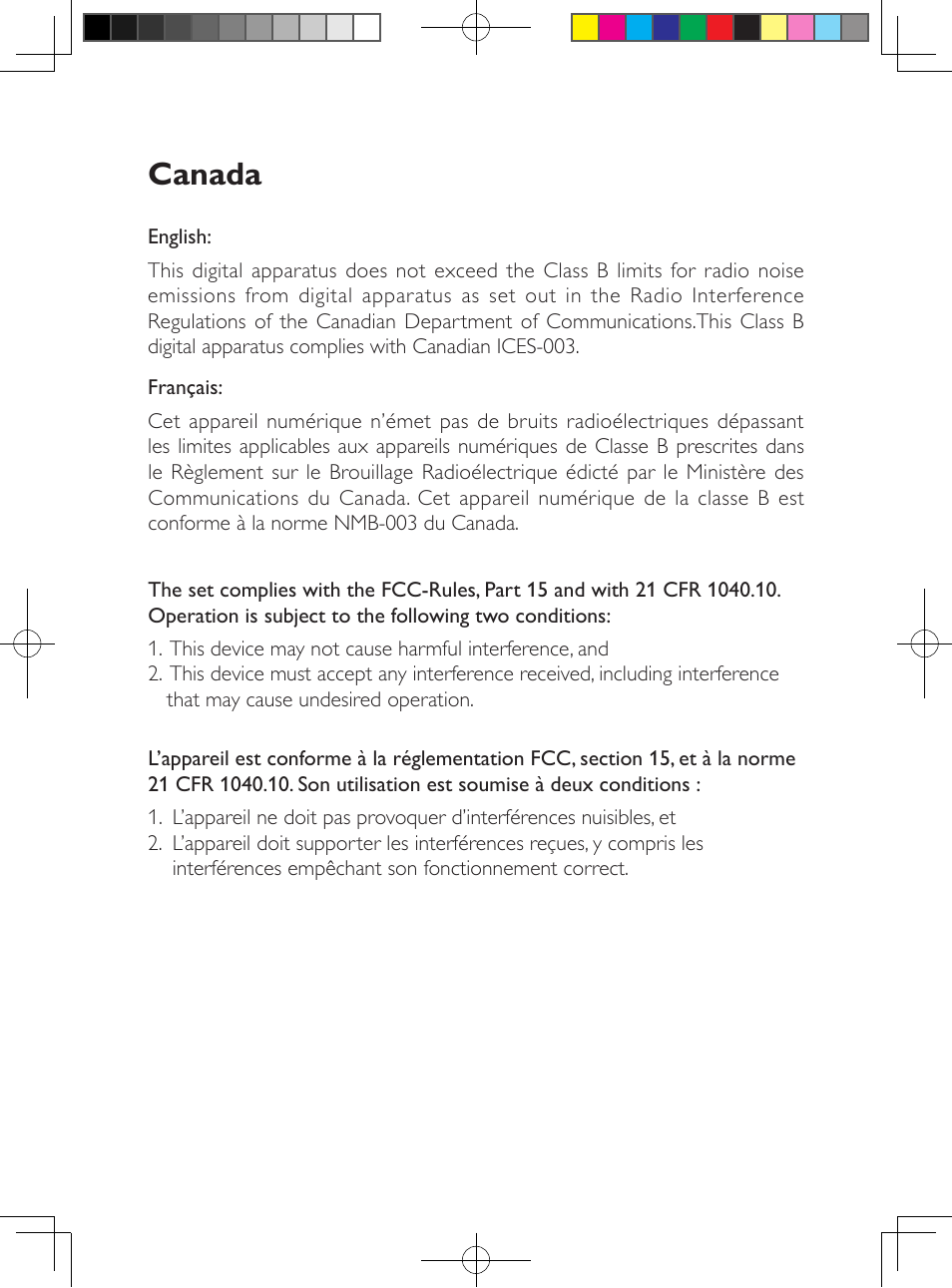 Canada | Philips DC291-37 User Manual | Page 2 / 21