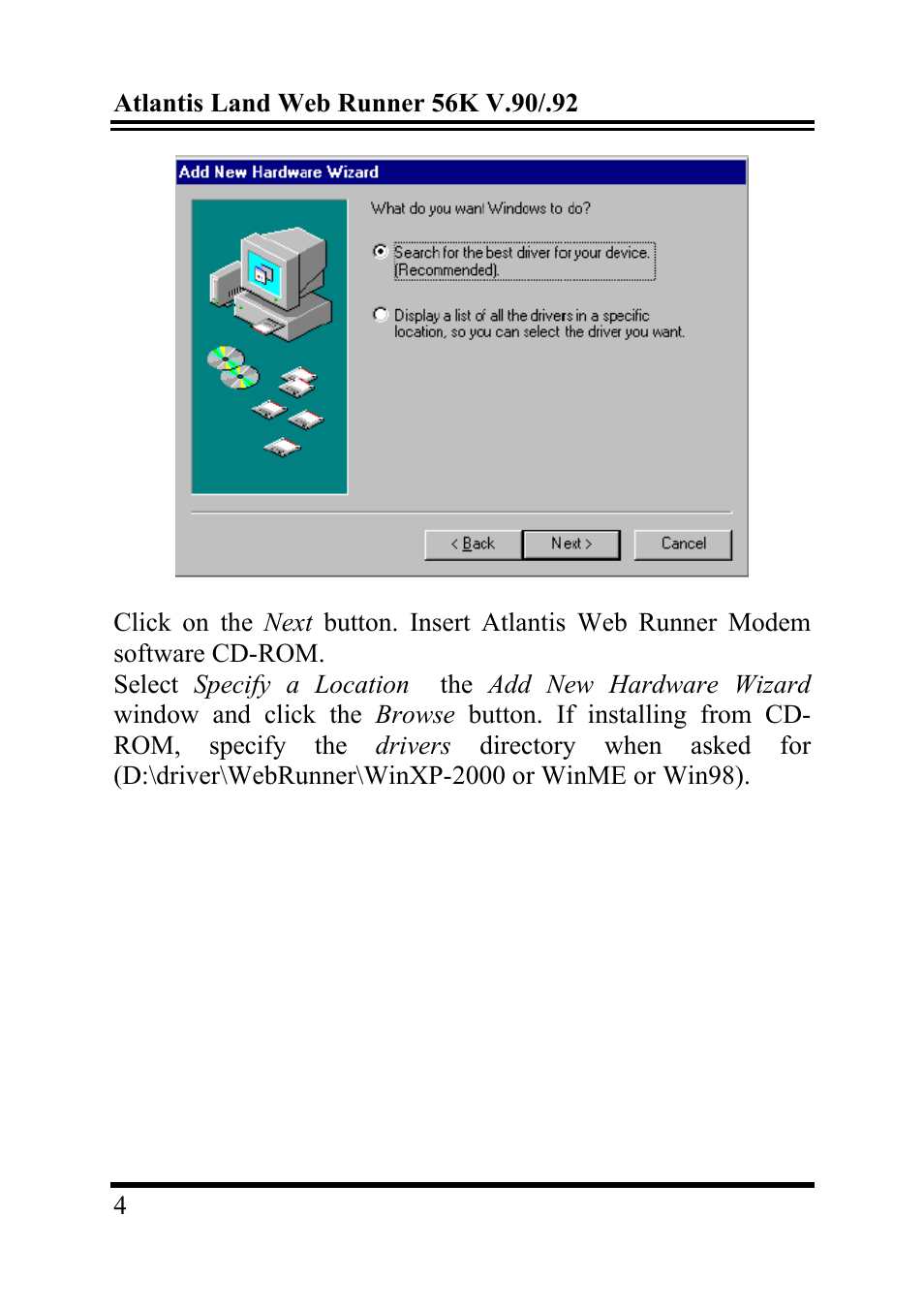 Atlantis Land Web Runner 56K V.92 User Manual | Page 8 / 13