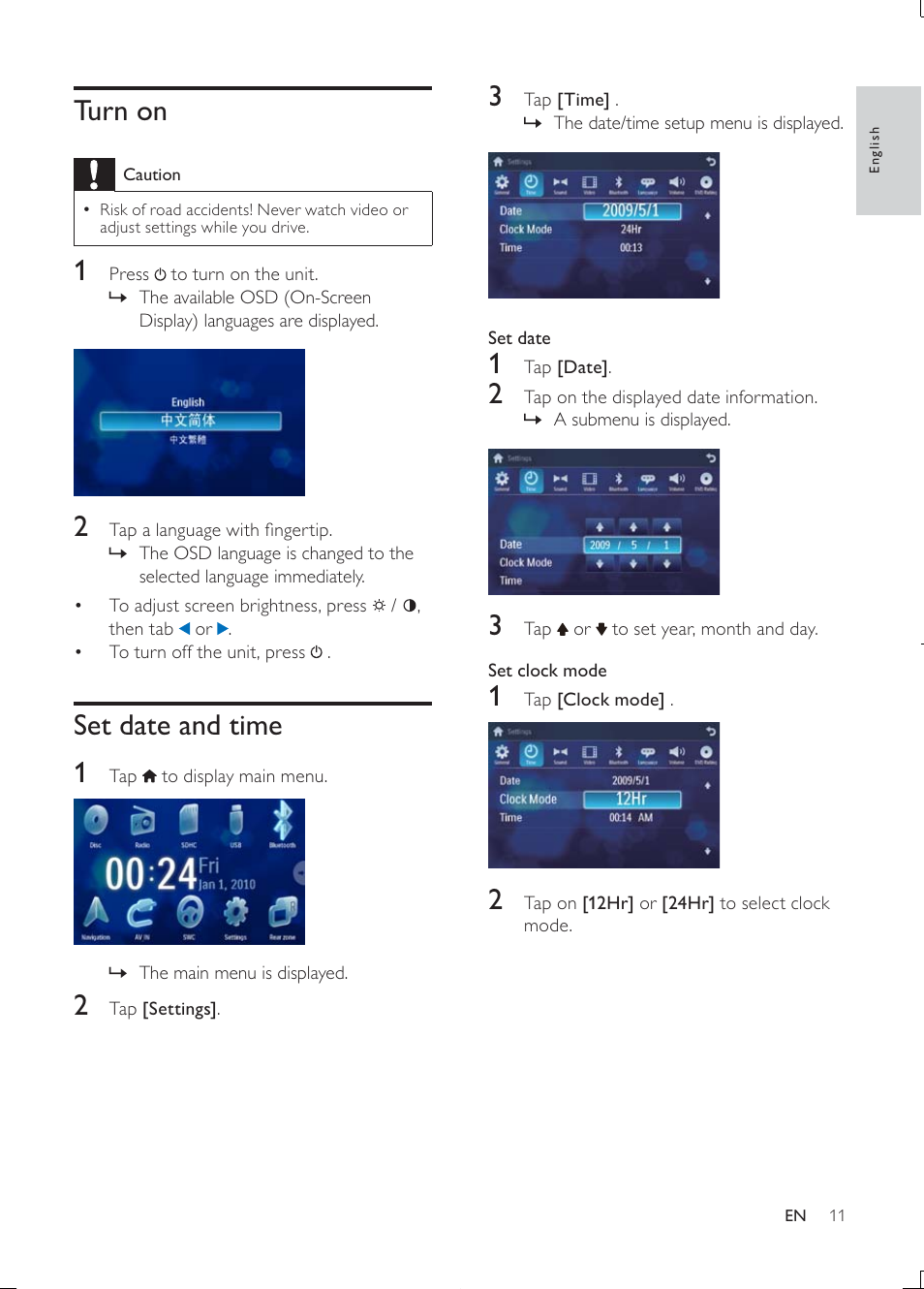 Philips Car infotainment system CID3610 6.5" touch screen navigation Bluetooth User Manual | Page 10 / 35