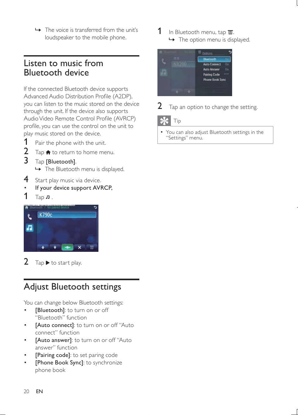 Philips Car infotainment system CID3610 6.5" touch screen navigation Bluetooth User Manual | Page 19 / 35