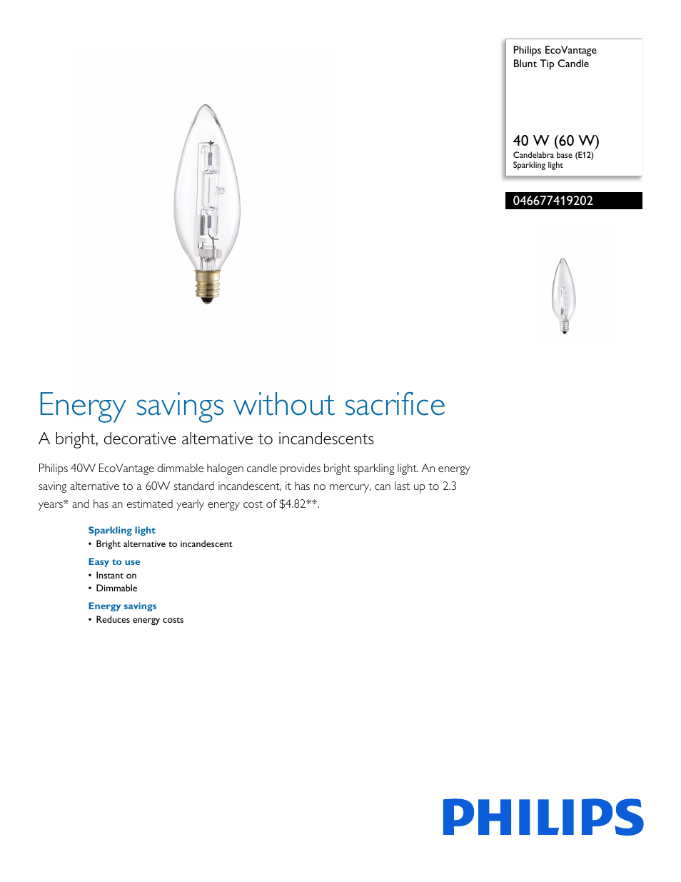 Philips 046677419202 User Manual | 2 pages