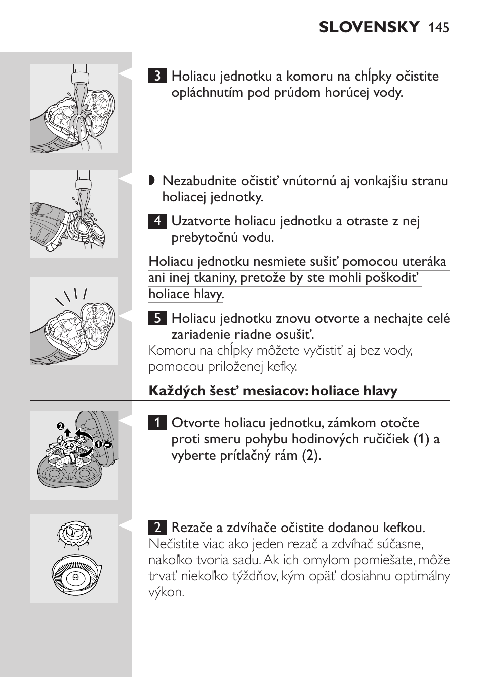 Každých šesť mesiacov: holiace hlavy | Philips HQ7380-17 User Manual | Page 143 / 184