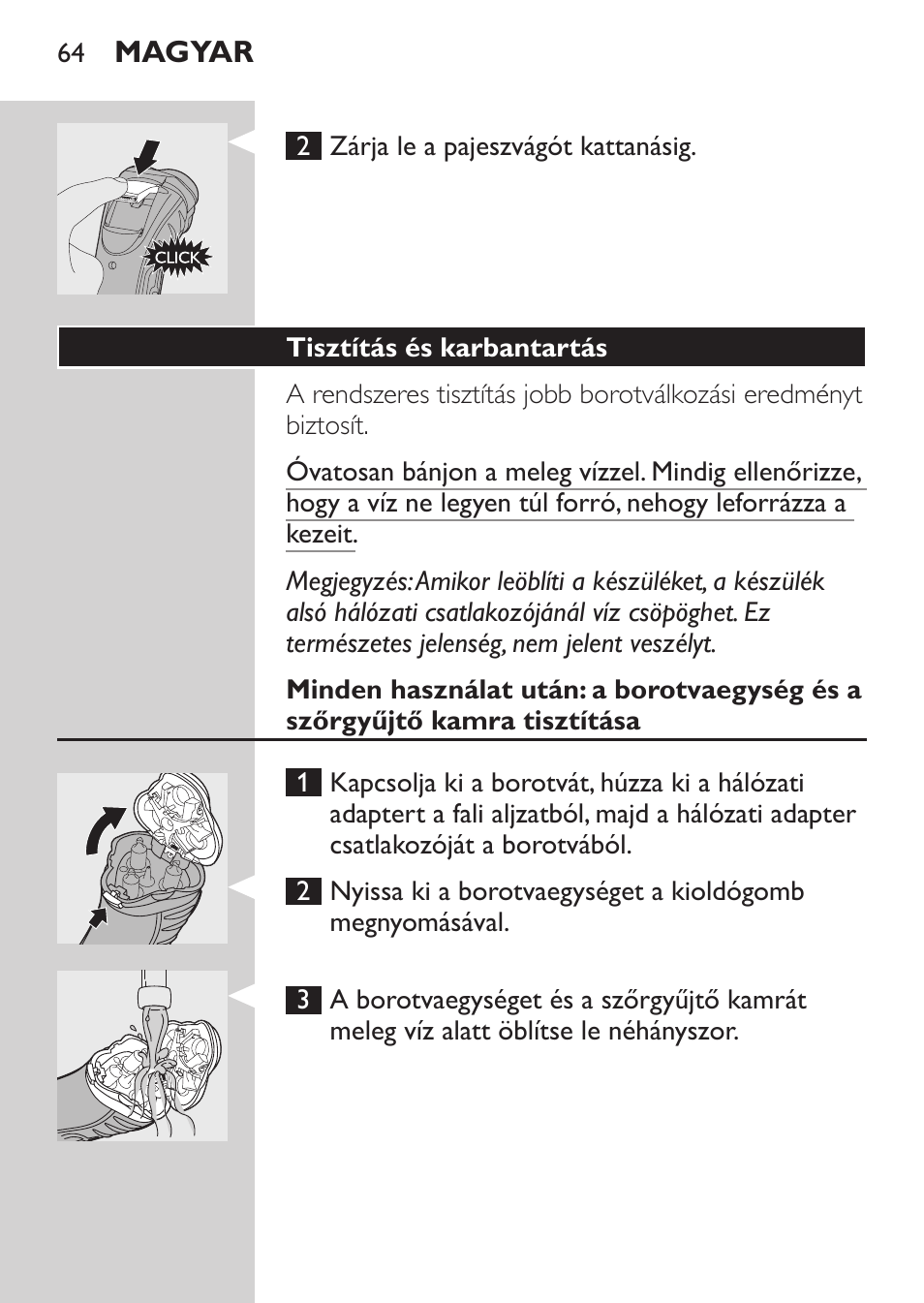 Tisztítás és karbantartás | Philips HQ7380-17 User Manual | Page 62 / 184