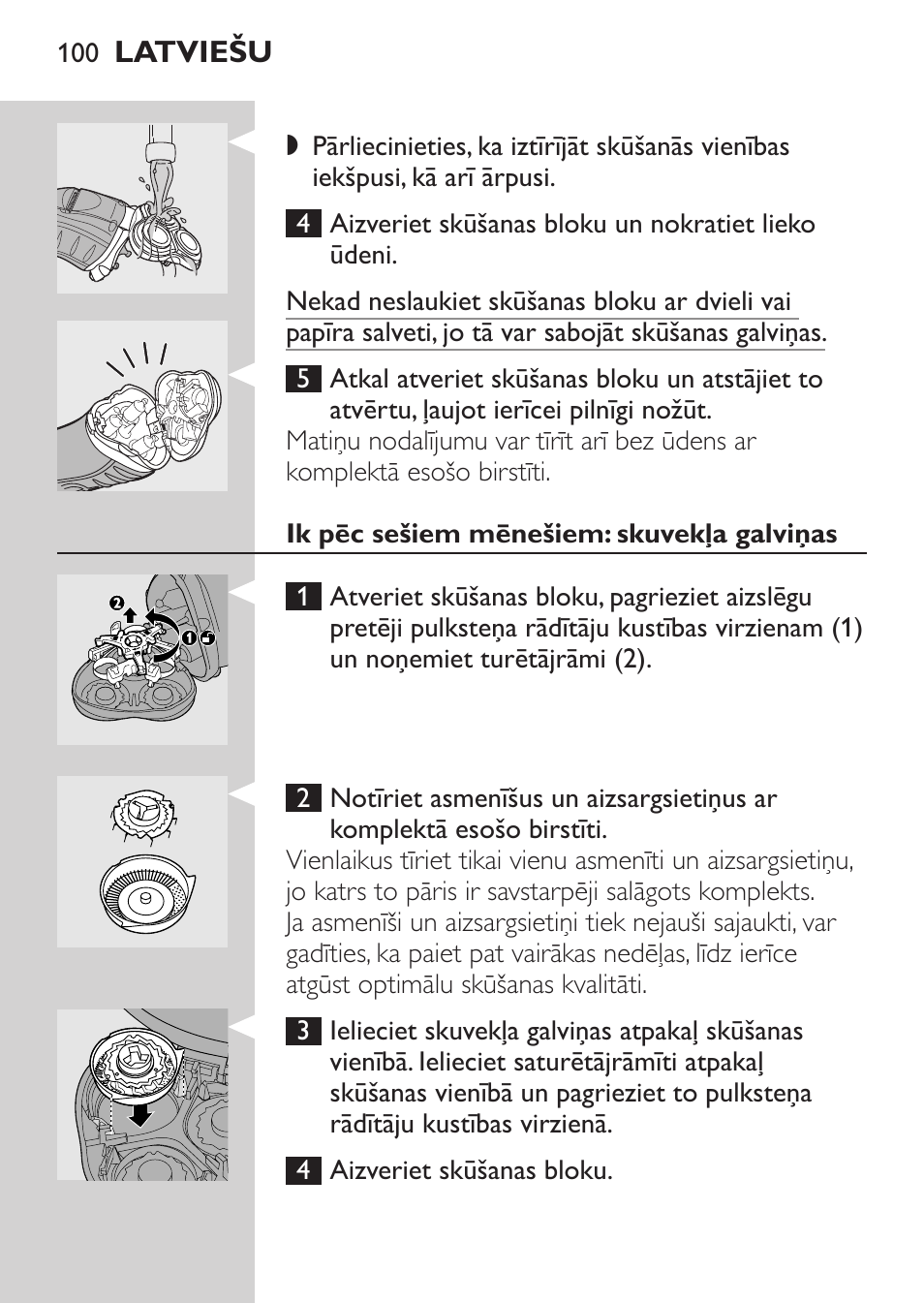 Ik pēc sešiem mēnešiem: skuvekļa galviņas | Philips HQ7380-17 User Manual | Page 98 / 184
