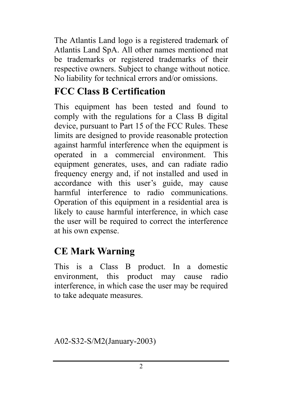 Atlantis Land A02-S32-S/M2 User Manual | Page 2 / 9