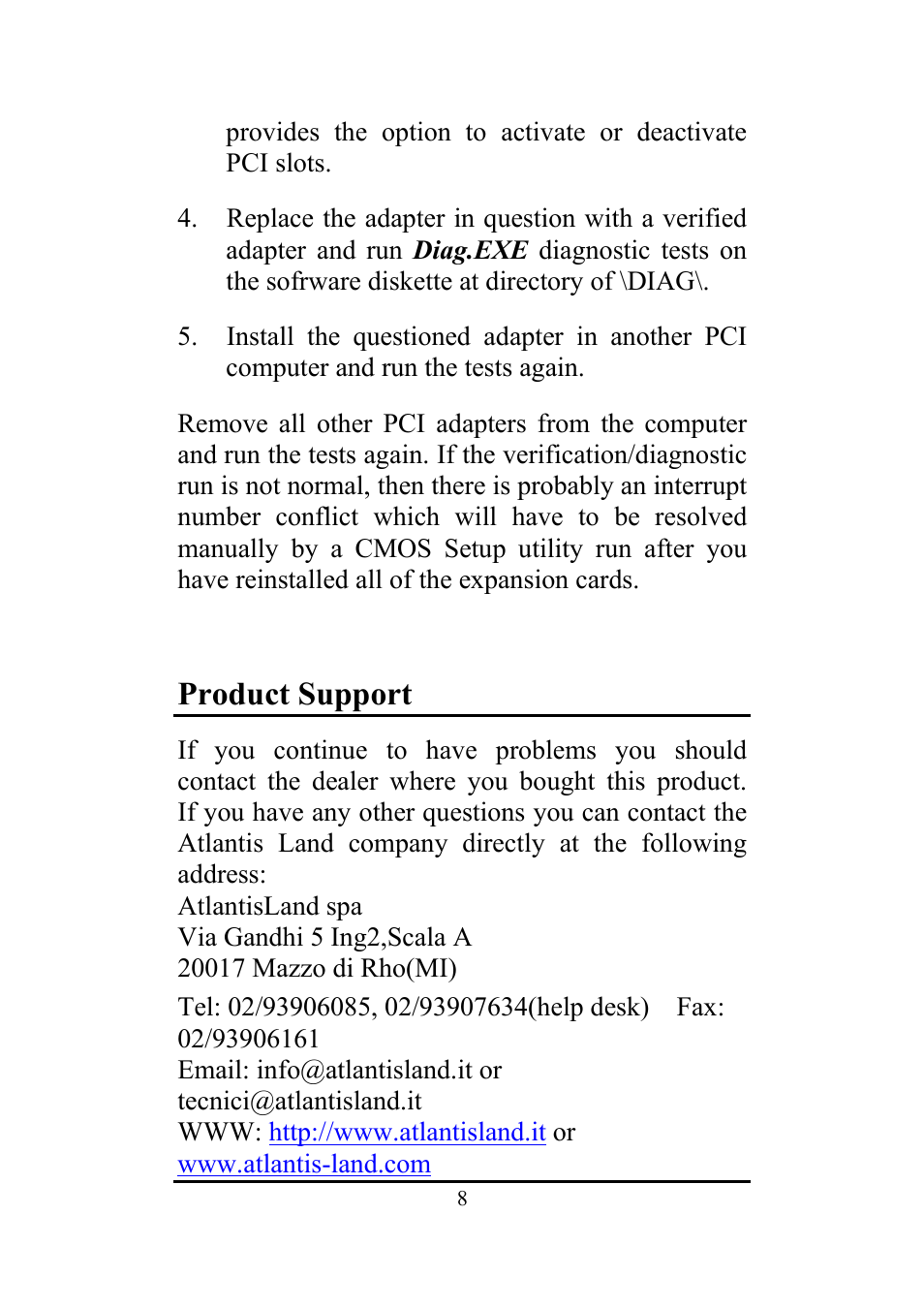 Product support | Atlantis Land A02-S32-S/M2 User Manual | Page 8 / 9